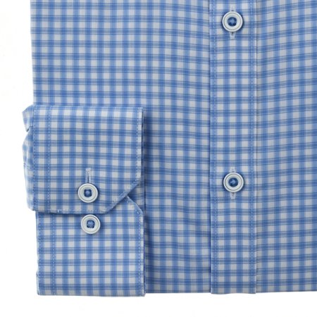 면혼방 스트레치 체크 슬림핏 긴소매