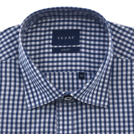 면혼방 스트레치 체크 슬림핏 긴소매