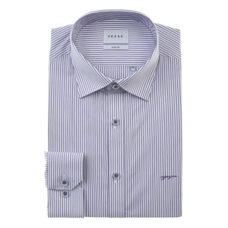 면혼방스트레치 스트라이프 슬림핏긴소매