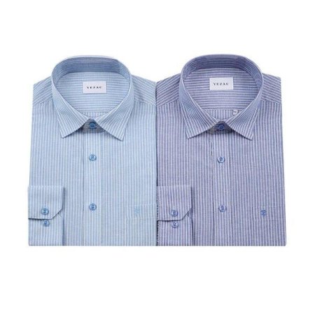 린넨 혼방 스트라이프 일반핏 긴소매