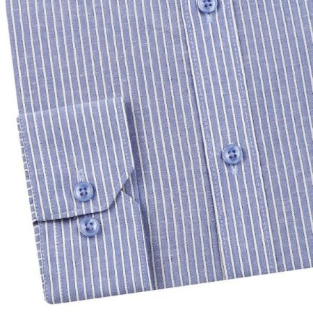 린넨 혼방 스트라이프 일반핏 긴소매