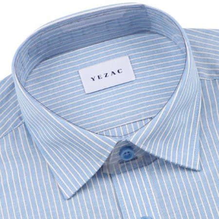 린넨 혼방 스트라이프 일반핏 긴소매