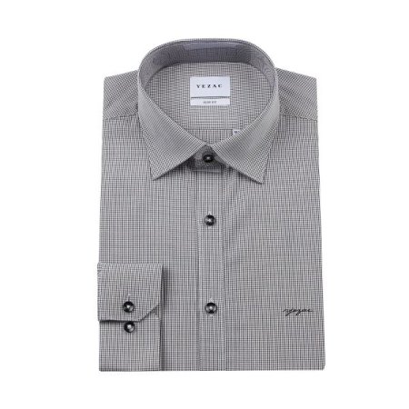 구김 적은 잔잔한 체크  슬림핏긴소매