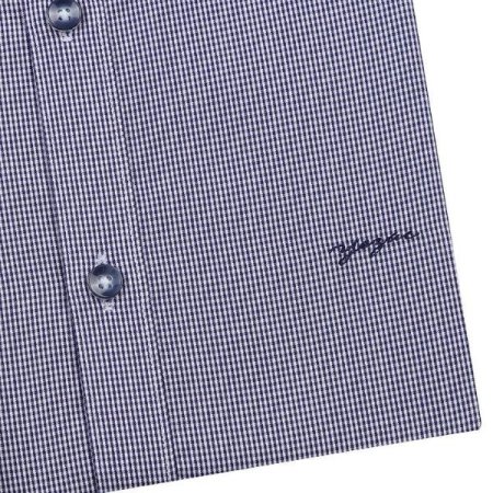 구김 적은 잔잔한 체크  슬림핏긴소매