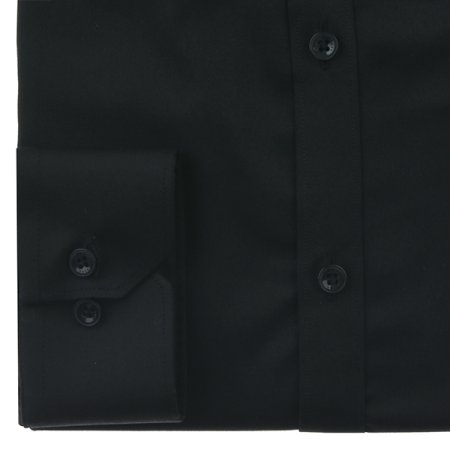 블랙 스트레치 솔리드 슬림핏 긴소매