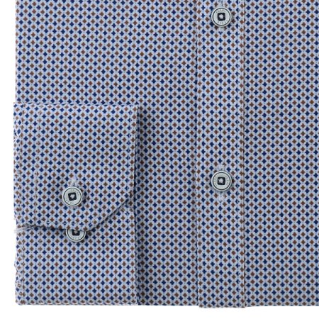 스냅카라 스트레치 프린트 슬림핏긴소매