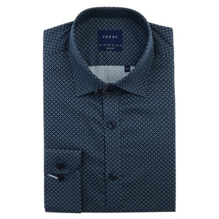 잔잔한 프린트 코튼레이온 슬림핏긴소매