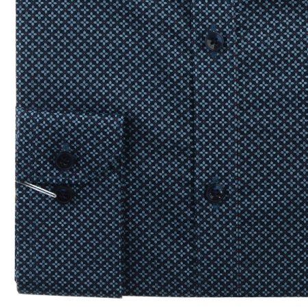 잔잔한 프린트 코튼레이온 슬림핏긴소매