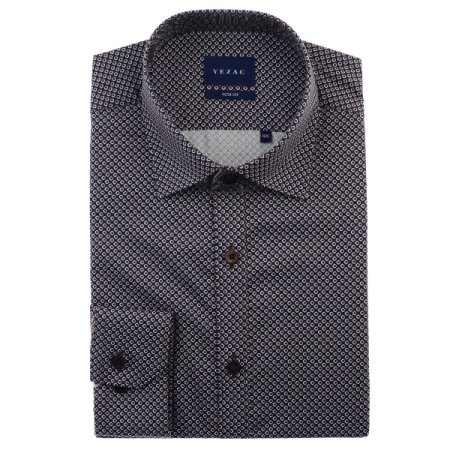 코튼레이온 스몰 프린트 슬림핏 긴소매