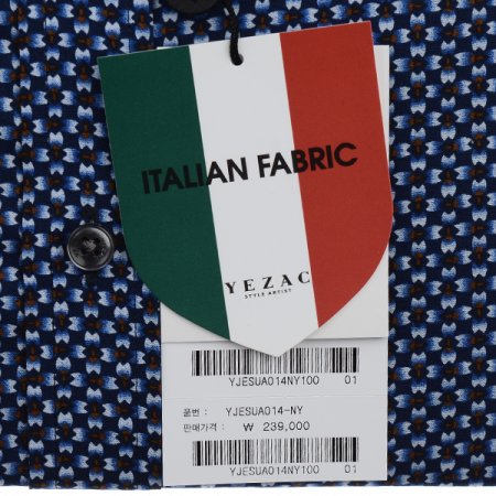 안드레아짜 코튼스몰프린트 슬림핏긴소매