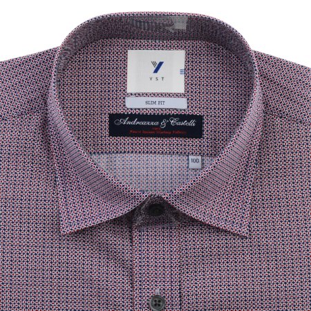 안드레아짜 코튼스몰프린트 슬림핏긴소매