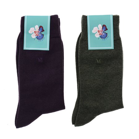 산뜻한 컬러감의 솔리드 중목 양말