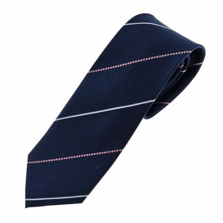 포인트컬러 배색 레지멘탈 실크 넥타이