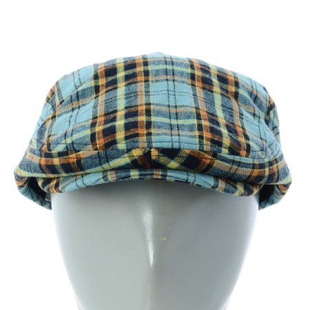린넨 그린 체크 헌팅캡
