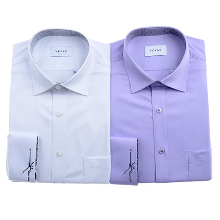 커프스자수 도비솔리드 일반핏긴소매