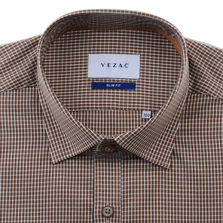 스냅카라 미니깅엄체크 슬림핏긴소매