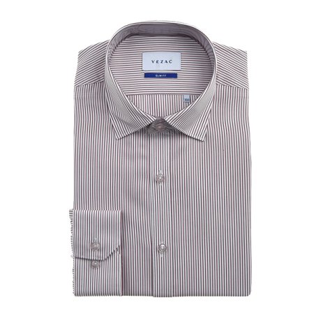 코튼레이온혼방 스트라이프 슬림핏긴소매