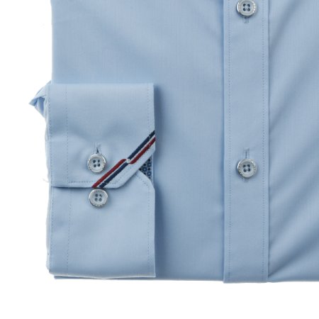 자수포인트 코튼혼방스트레치 슬림긴소매