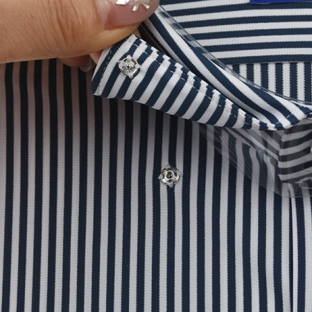 신축성있는 져지스트라이프 슬림긴소매