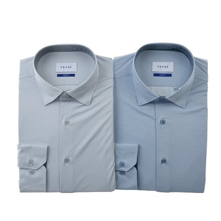 깡끌리니 져지 프린트 슬림핏 긴소매