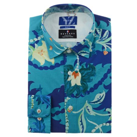 면워싱 빅프린트 슬림핏 긴소매