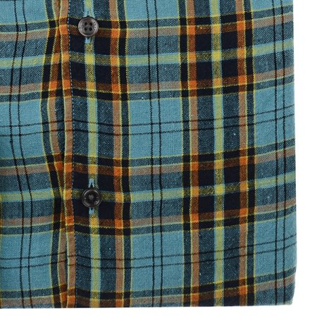 가먼트워싱 린넨 체크 슬림긴소매