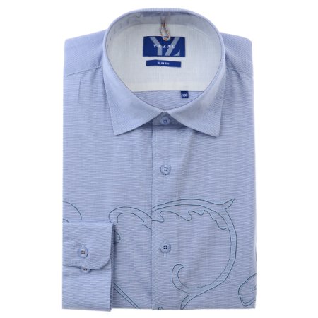 몸판 자수포인트 면워싱 슬림핏긴소매