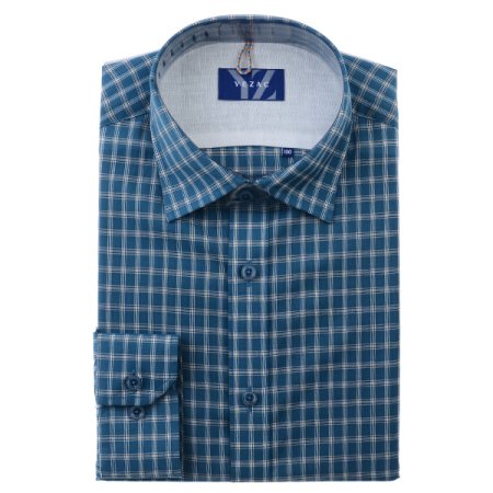 청량감 있는 울혼방 체크 일반핏긴소매