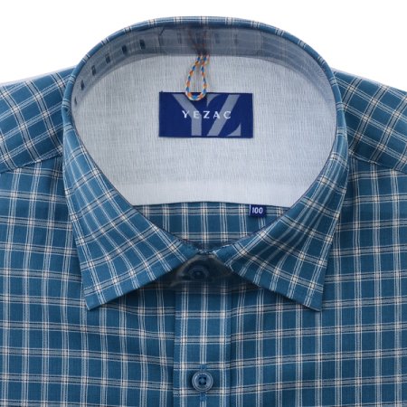 청량감 있는 울혼방 체크 일반핏긴소매