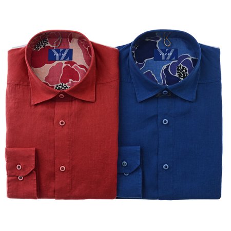 밑단일자 워싱 린넨솔리드 일반핏긴소매