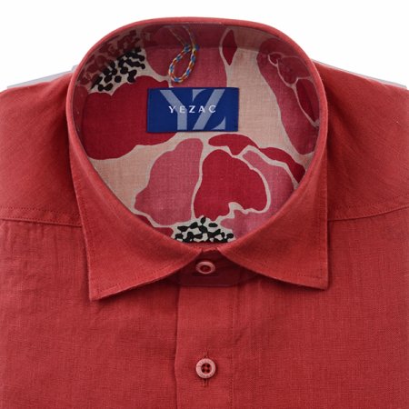 밑단일자 워싱 린넨솔리드 일반핏긴소매