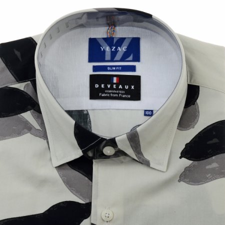 나뭇잎 빅프린트 워싱 슬림핏 긴소매