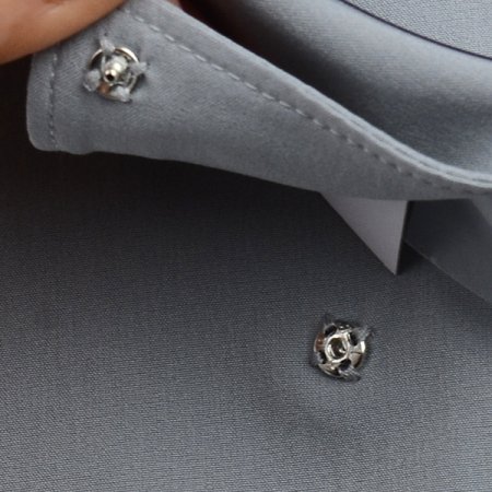 나뭇잎프린트 포인트 솔리드 슬림긴소매