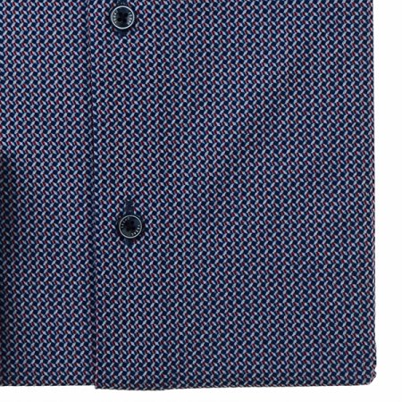 신축성있는 프린트와플져지 슬림핏긴소매