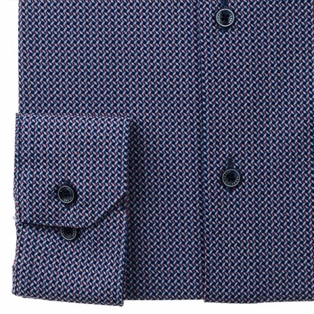 신축성있는 프린트와플져지 슬림핏긴소매