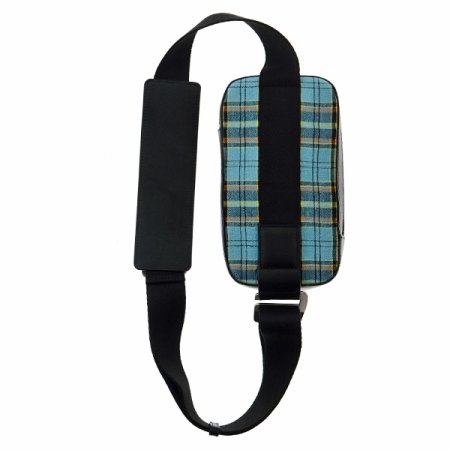 민트 린넨 체크 크로스 미니백