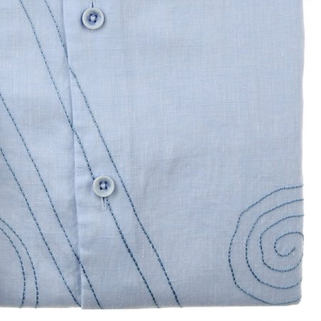 앞판자수 가먼트워싱 린넨슬림핏긴소매