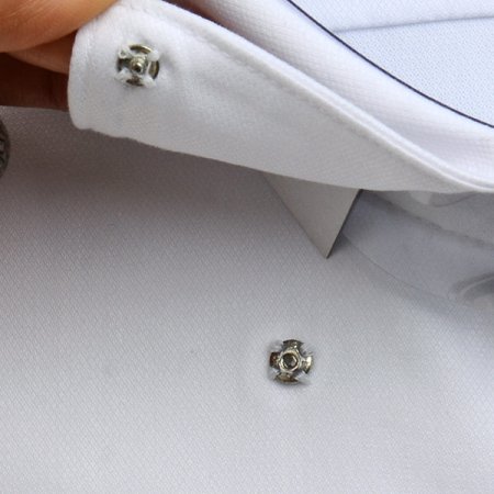 스냅카라 면혼방스판 솔리드 슬림긴소매