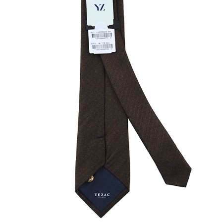 로고 핀 추가 브라운 솔리드 넥타이