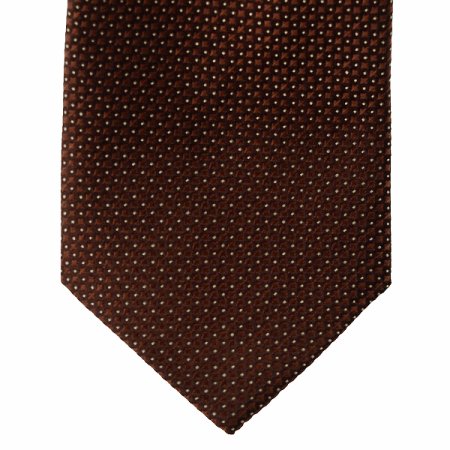 브라운 솔리드 실크 넥타이