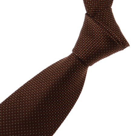 브라운 솔리드 실크 넥타이
