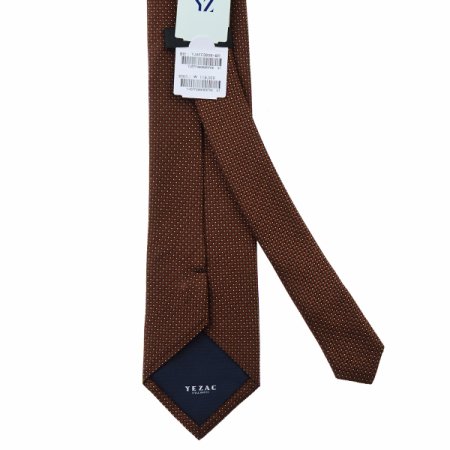 브라운 솔리드 실크 넥타이