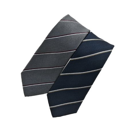 그레이네이비 레지멘탈 실크 넥타이