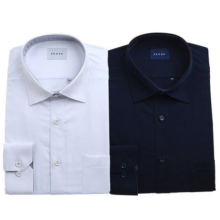 배색카라 스판 솔리드 일반핏 긴소매