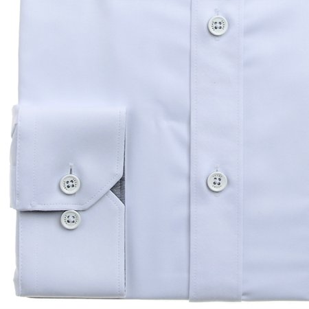 배색카라 스판 솔리드 일반핏 긴소매