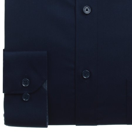 배색카라 스판 솔리드 일반핏 긴소매