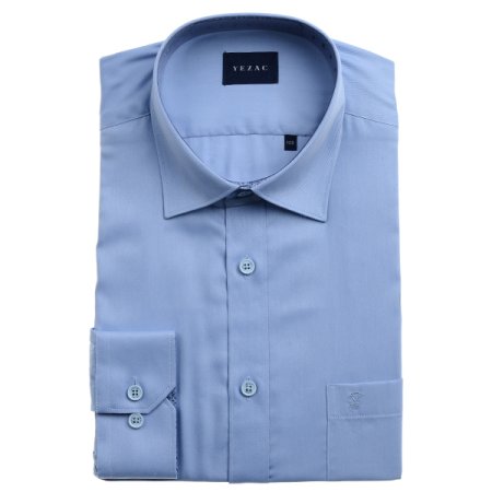 배색포인트 트윌 솔리드 일반핏 긴소매