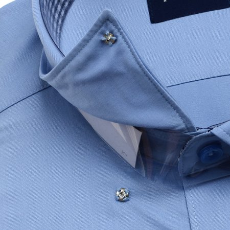 스냅카라 스판 솔리드 일반핏 긴소매