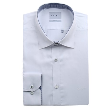 배색카라 면혼방 트윌솔리드 슬림긴소매