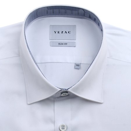 배색카라 면혼방 트윌솔리드 슬림긴소매